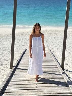 Bahia Beach Collection Mia Beach Dress White Size M Vacation Wedding